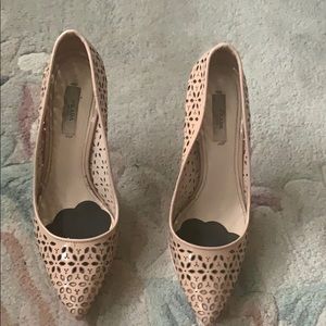 Pink/nude Prada pointy toe heels